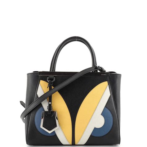 fendi 2jours monster bag calfskin petite|Fendi Petite 2Jours Monster Tote Bag, Black Multi .